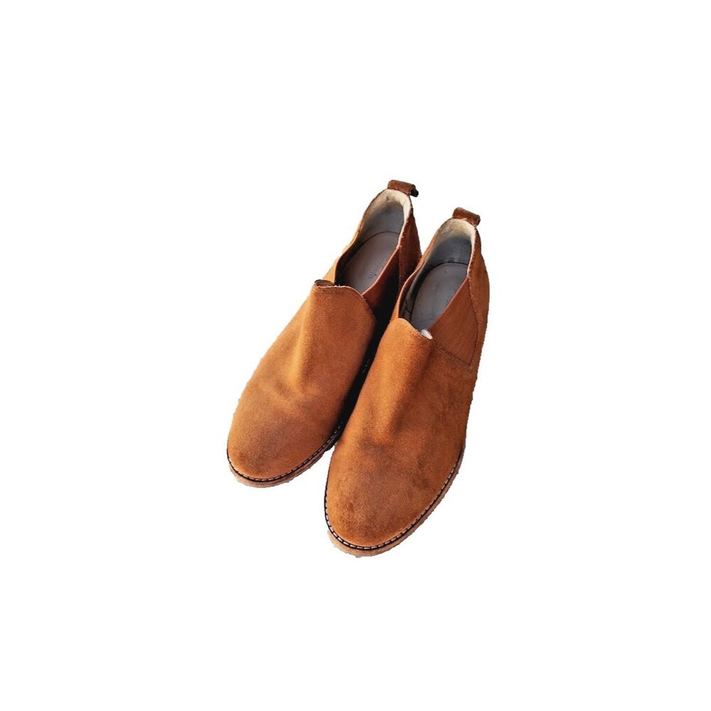 Clarks Women’s Suede Slip On Chelsea Ankle Booties Cognac Brown US 9M EU 40 EUC